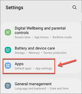 In Settings, tap Apps